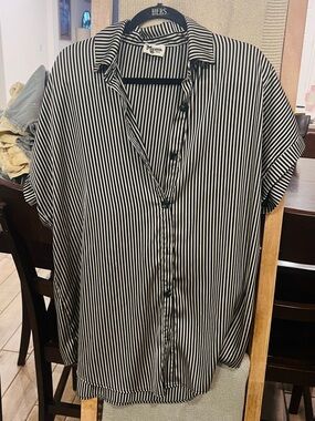 Show Me Your MuMu Black and tan Vertical Stripe Button-Down